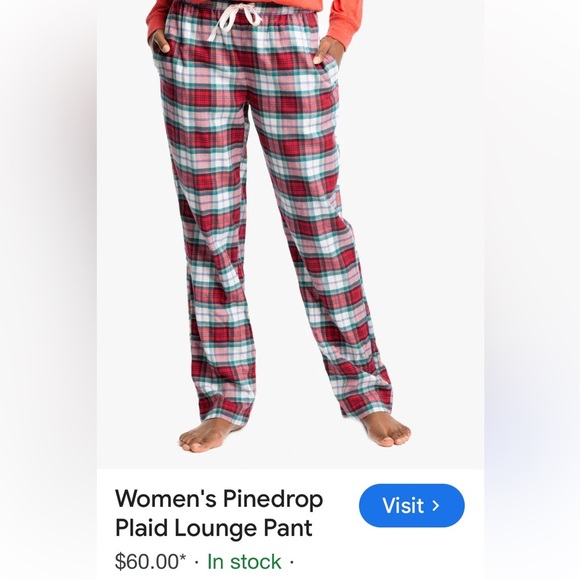 New NORDSTROM ~ Green Botanical Grady Plaid Flannel Pajama Pants Size M - Picture 1 of 5
